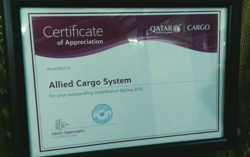 Allied Cargo System in Pakistan Awarded by Qatar Airways