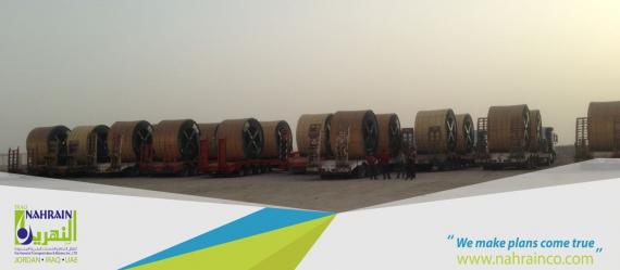 Al Nahrain Transport Large Cable Reels in Iraq