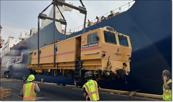 Gebrüder Weiss Ship Rail Building Vehicles to Alexandria