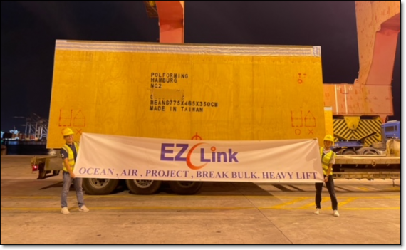 EZ Link Execute OOG Machinery Transport from Taiwan to Germany